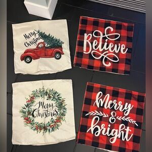4 christmas pillow covers  20 x 20